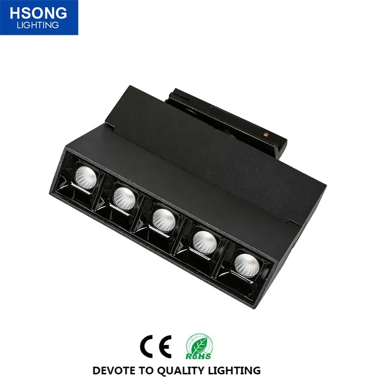 Popular design track linear grille light cob led magnetic track light systems 10w 5 heads for office