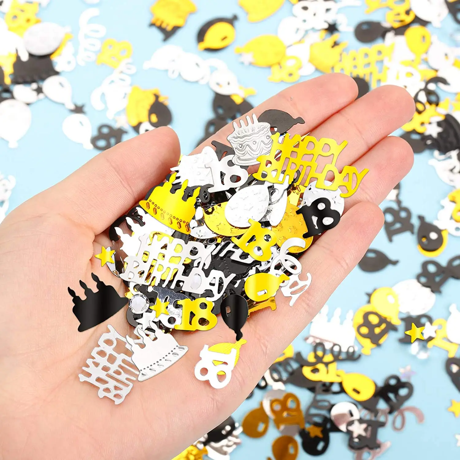 Конфетти для торта на день рождения Золотая серебряная черная металлическая фольга блестящая Звезда горошек полоски стол блестки