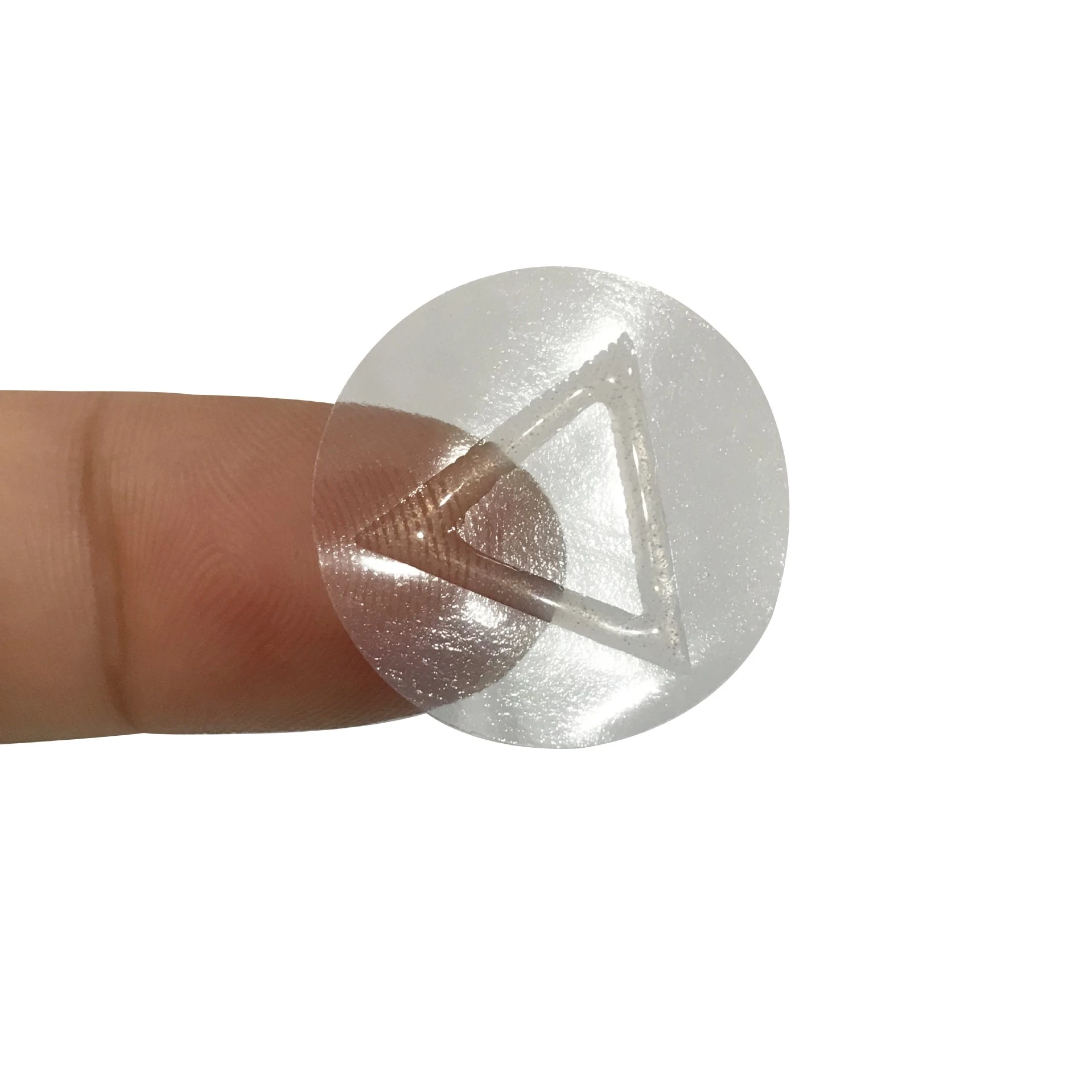 Индивидуальные треугольные приподнятые клейкие этикетки наклейки в рулоне упаковка на заказ виниловые прозрачные тактильные предупреждающие