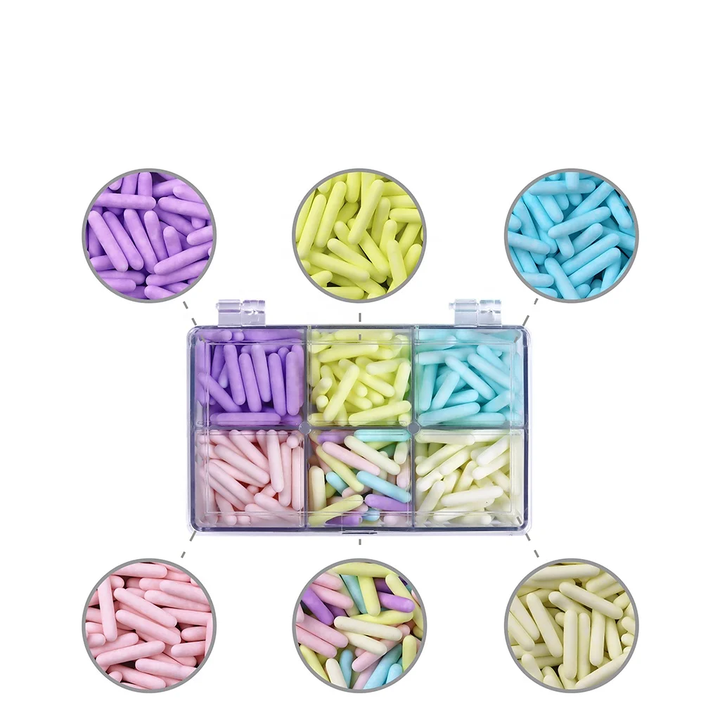6 in 1 square box matt macaron colors sugar cake sprinkles edible cake decoration manufacturers for cake bakery decoration