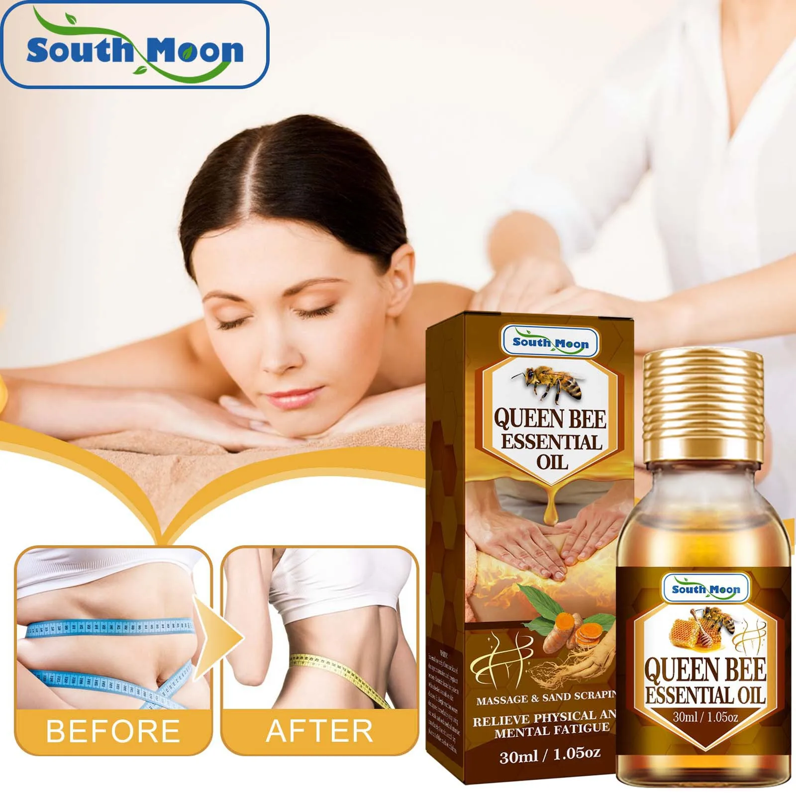South Moon bee massage essential oil Body shaping and firming skin soothing joint neck and shoulder JSKY massage oil