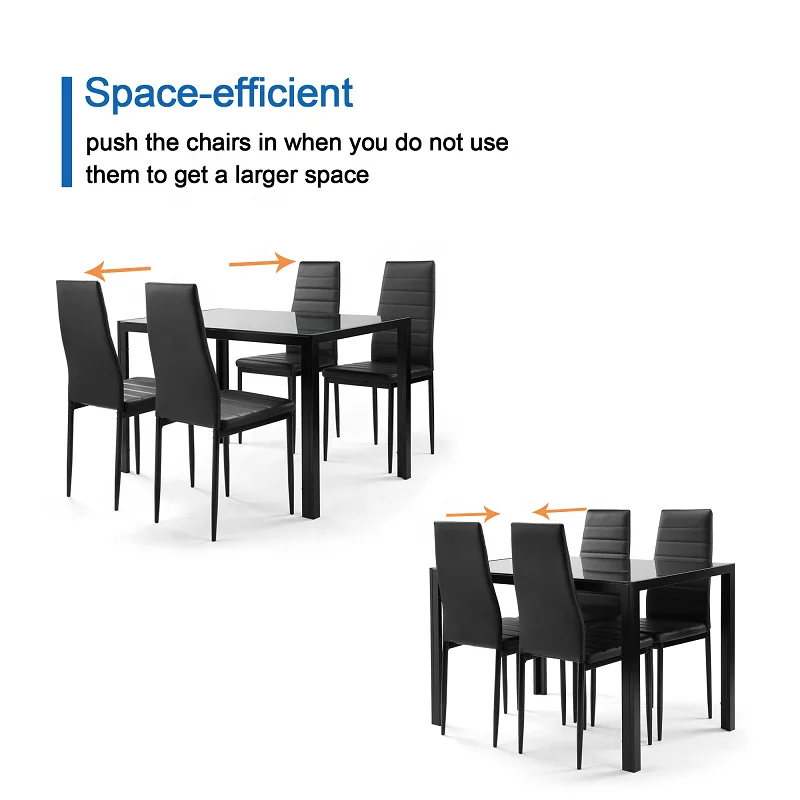 Nordic Modern Tempered Glass Dining Room Table Furniture Set Restaurant and Metal Chair 8