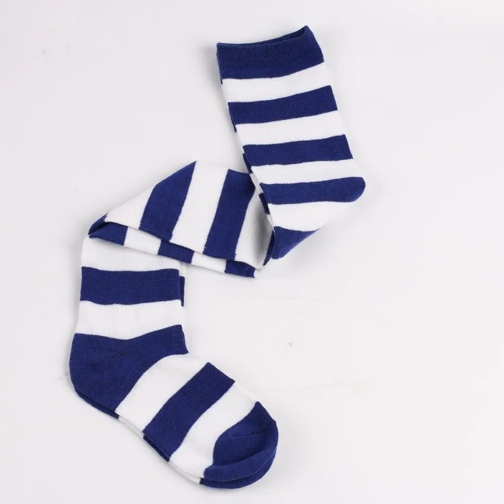 Wholesale Fall Fashion Christmas Party Striped Women Stockings Soft Cotton Fancy Stripes Over Knee Socks Women