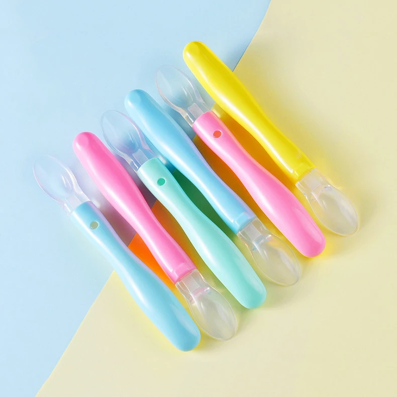 
Hot Sale Food grade silicone Baby spoon Baby feeding spoon bendable baby spoon 