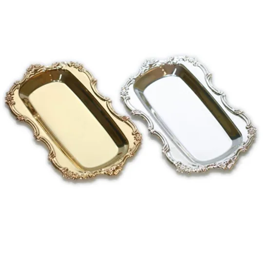 mirrored golden cake stand of 1 layer, 2 layer and 3 layer for wedding hotel  Pastry display stand