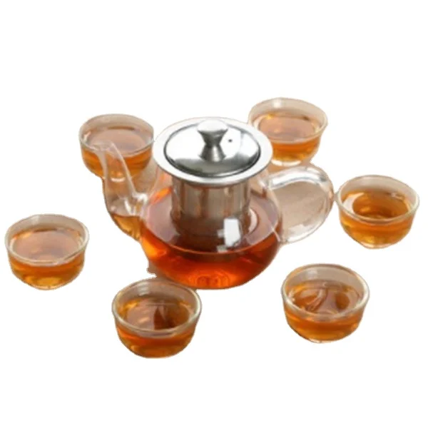 Thickened heat-resistant glass tea set Household simple Kung Fu tea set with transparent filter