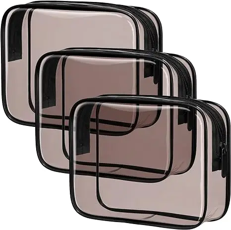 Carry out Toiletry Clear Makeup Bag Waterproof pvc Bag custom size and color Travel Makeup Cosmetic Bag for Women Men