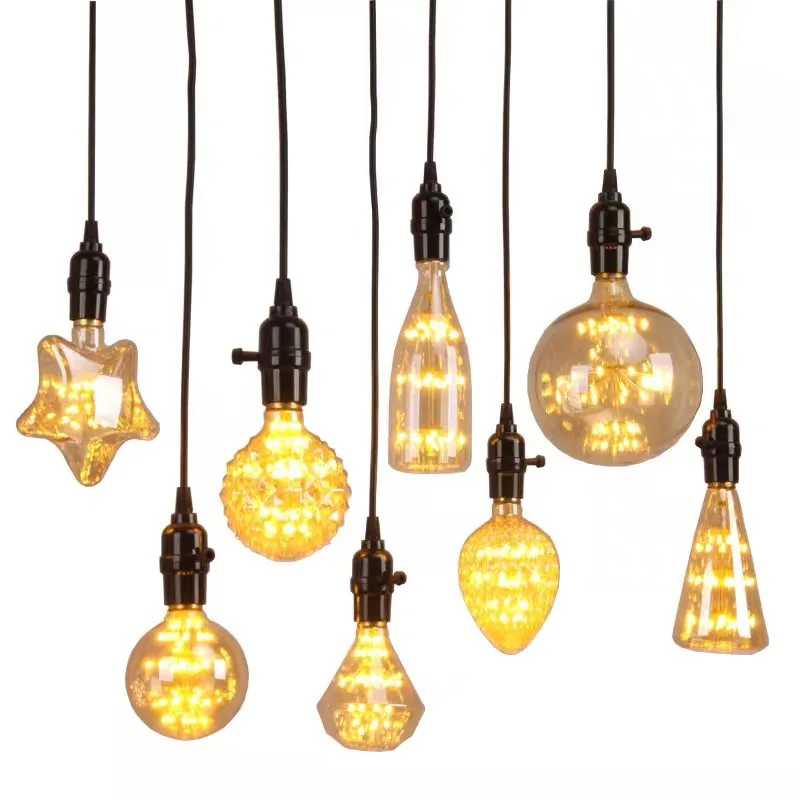 Лампа E27 держатель для ламп со звездным небом фейерверк декоративная алюминиевая лампа корпус 4 Вт светодиодная 3000K ROHS сертификат EMC FCC