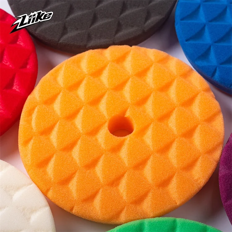 6inch Car Polish Compounding Foam Pads Foam Buffing Disc Bevel Edge Strong Backing Polishing Pad
