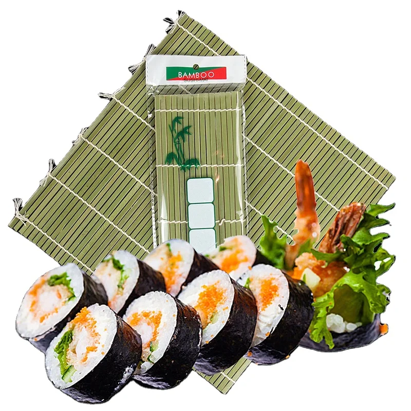 Sushi Mat Roller Rice Kit Rolling Mat High Quality Bamboo Tools Logo Hotel Color Package Feature Eco Material Natural Origin