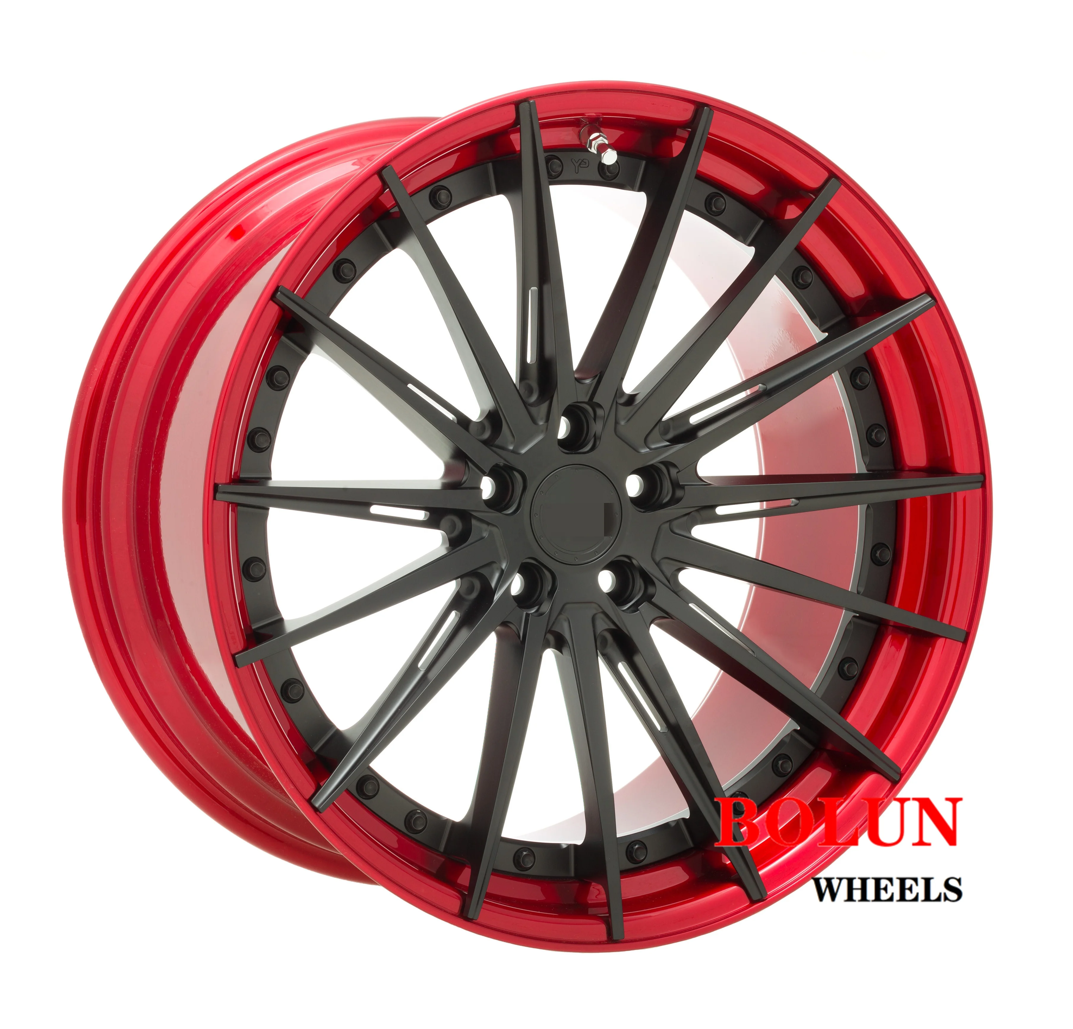 China Bolun Factory Custom Rim 5 hole 5X130 5X114.3 2 piece Racing Car Forged Wheels For 18 inch 19 inch 20 inch 21 inch 22 inch