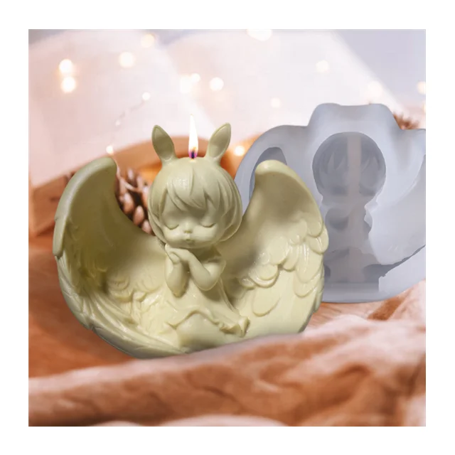 DLW013 DIY handmade products silicone angel candles mold with wings princess