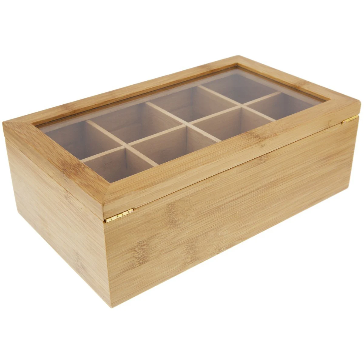 Handmade  Bamboo Tea Storage Box with 6 Divided Compartments