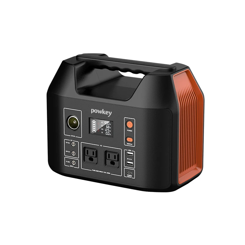 High Capacity 500W 110V 220V AC DC Hand Crank Outdoor Generator PD Type C Power Banks Portable Power Station for Emergency Use