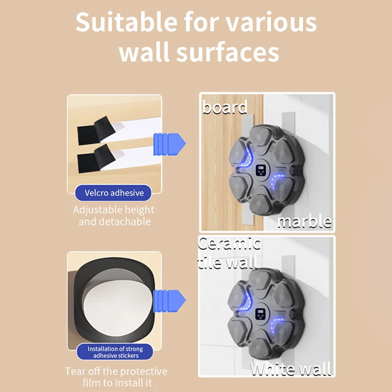 MKAS Smart Electronic Bluetooth Music Boxing Machine Synchronized Music Training Home Fitness Wall Mounted Boxing Machine