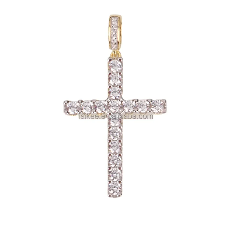 Новейшие ювелирные изделия в стиле хип-хоп, крест, латунь/серебро, подвеска в американском стиле