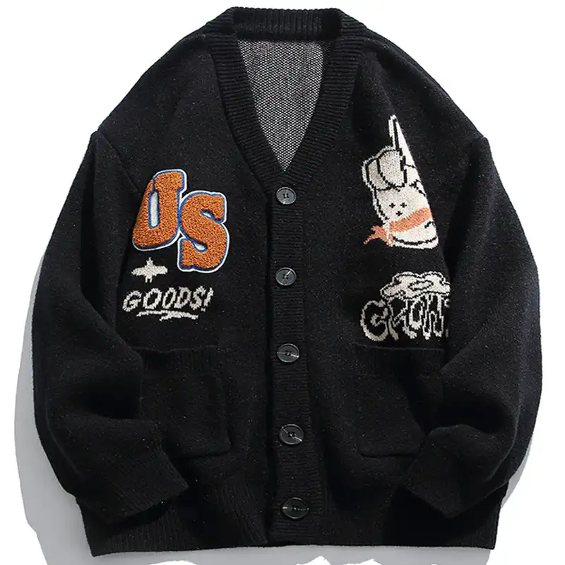 Nanteng Custom Factory Winter Fashion Design Long Sleeve Designer Knitwear Men Cardigan Sweater