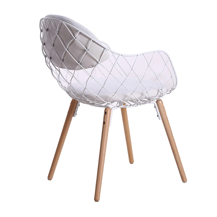 Free Sample Larsen Lounge Room French Style Gray Wrap Iron Round Royal Stainless Steel Set Pvc Dining Chair Of 10