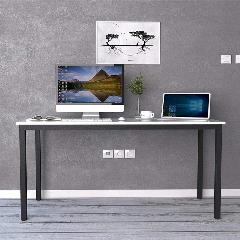 Metal Steel Home Single White Office Desk Wooden Computer Table Desk