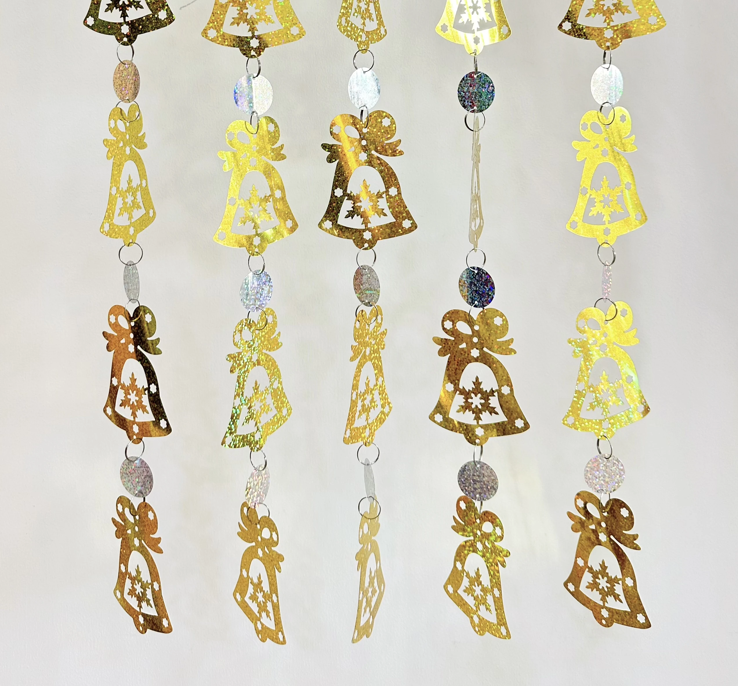 Christmas Decorations Bell Glitter Window Hanging Decor Scene Layout Party Activities Shop Wall Hanging Decor