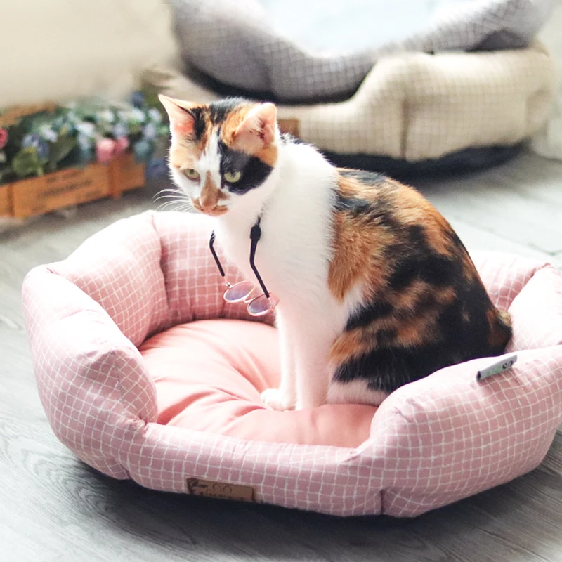 Летняя крутая дышащая подстилка из ротанга оптом круглая для собак и кошек