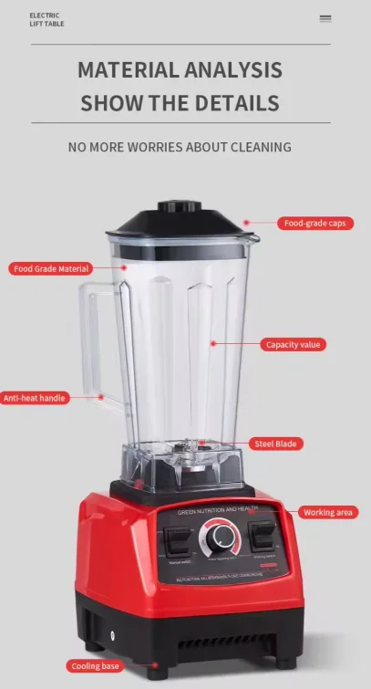 4 in 1 food fruit processing mixer 3d blades steel juicer portable, and food blender for kitchen