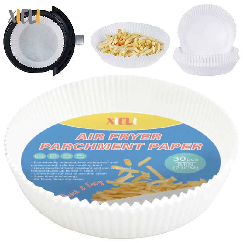 Xieli Air Fryer Parchment Paper Liners Customize Non-stick Temperature Resistant Greaseproof Disposable Silicone Baking Paper