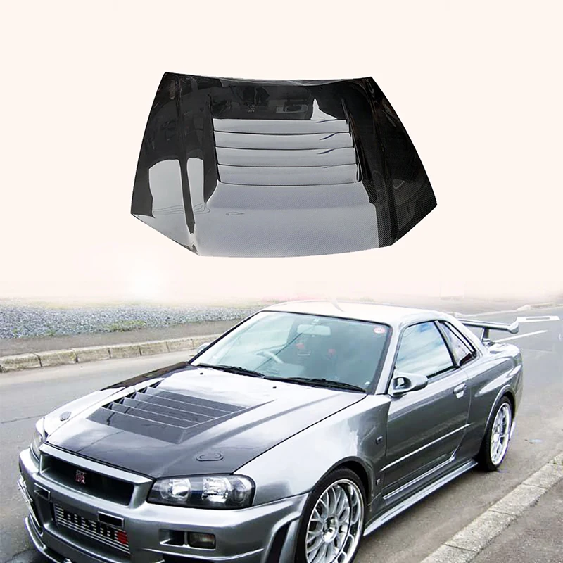 For Nissan Skyline Carbon Fiber Skyline R34 GTR NIS Style Hood