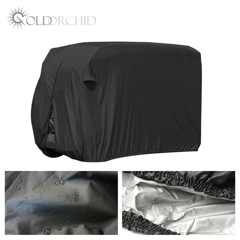 Stocked eco-friendly Nylon PVC Coating Durable 4 Passenger Golf Cart Rain Cover Waterproof Dustproof Cover