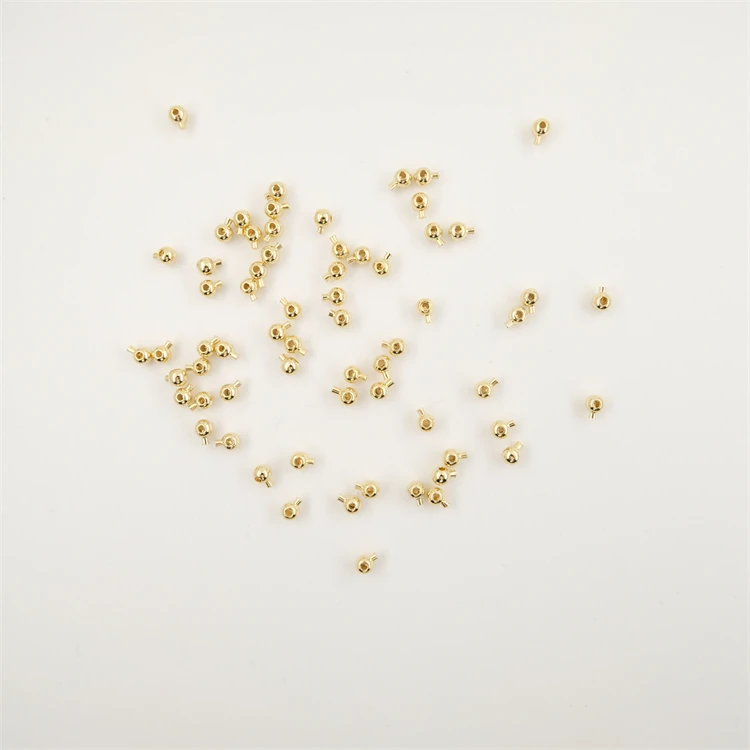 200PCS Gold Plated Beads Round 14k 18k Filled Flat Bead