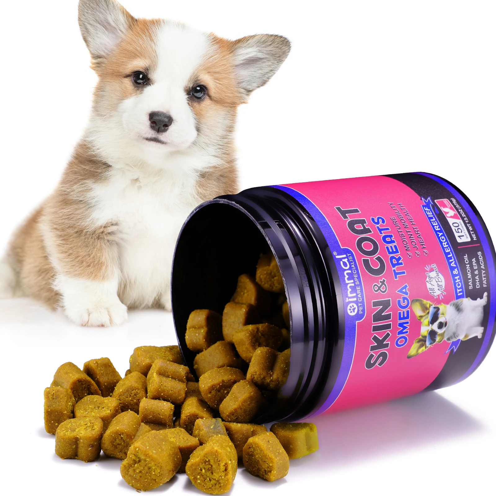 OIMMAI private label nourish strengthen pet fur natural organic pet supplement salmon oil soft chew,pet supplements
