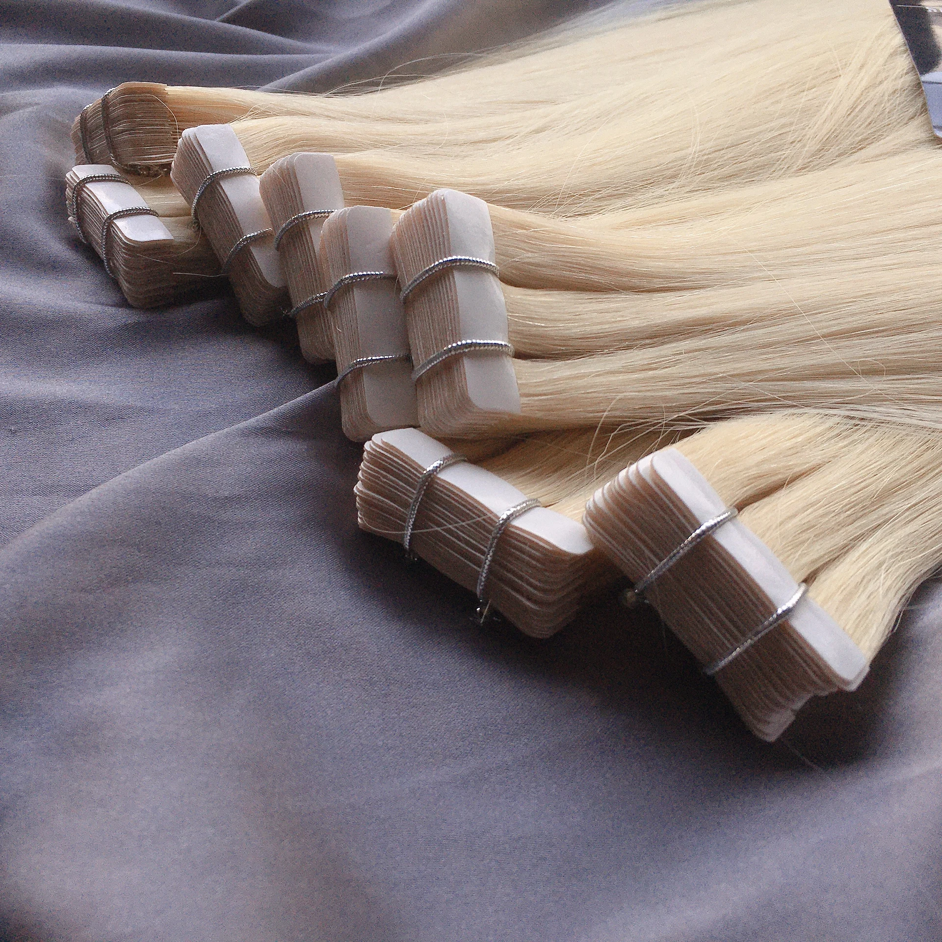 Invisible Tape Human Hair Extensions Light Color Tape Hair Tape Kinky Straight Raw Hair Patch Solition Human