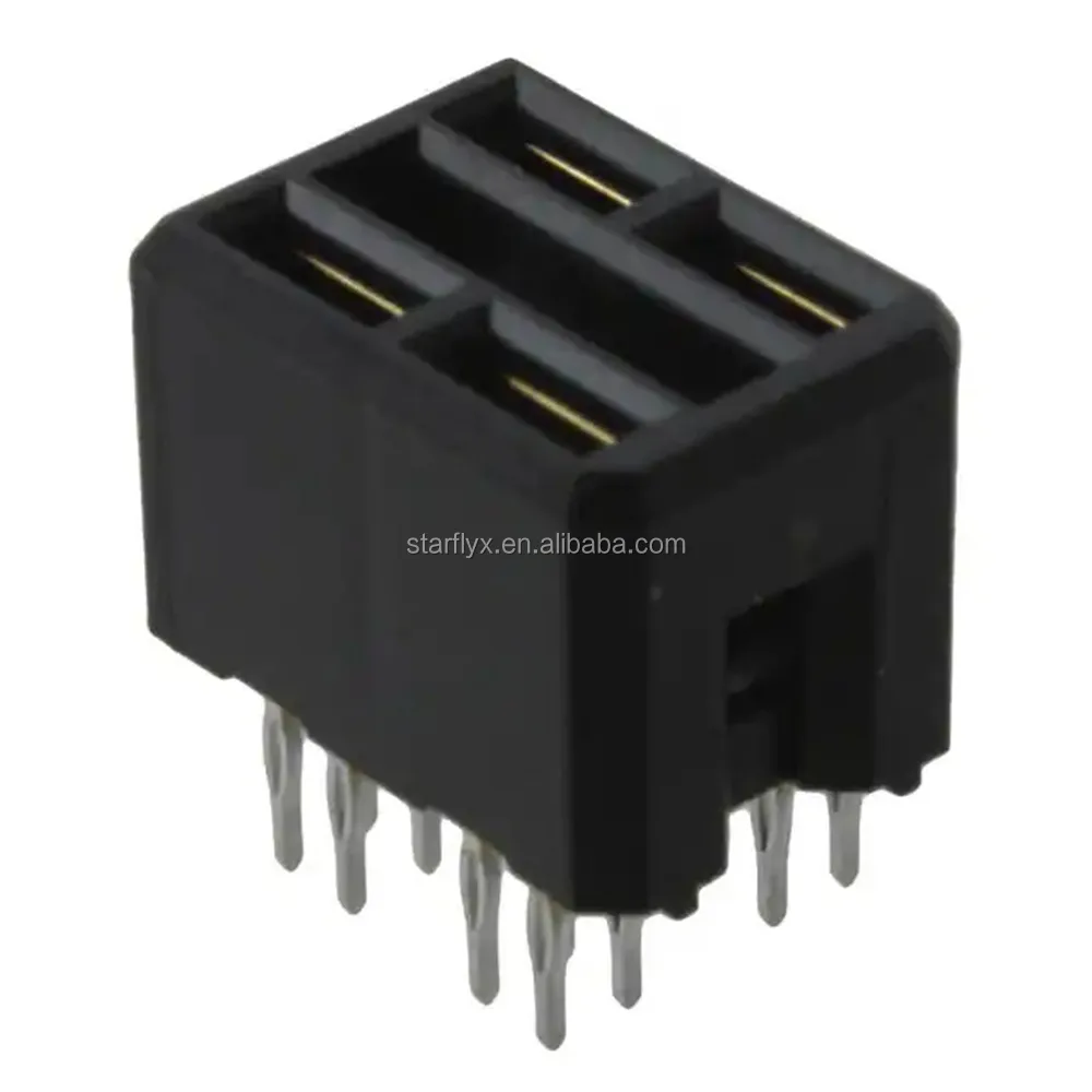 10028916-5555P00LF 4P Connector Receptacle Female Blade Sockets Through Hole Black POWER RECEPTACLE Backplane Connectors