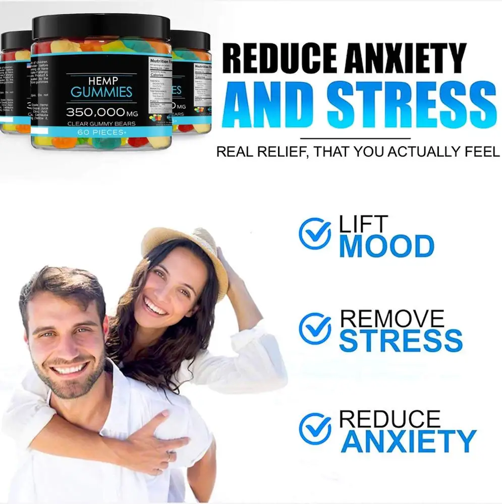 
Hemp oil Gummies High Potency Fruity Hemp Gummy Bear for Pain Anxiety Stress Inflammation Relief Promotes Sleep 