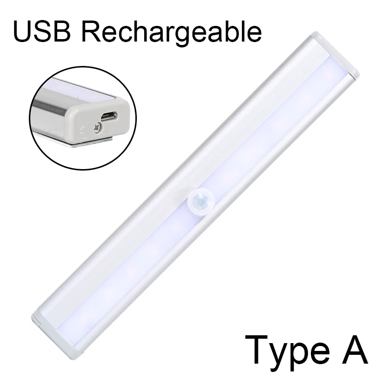 Led Sensor Lamparas USB Rechargeable Motion Wireless Cabinet Light With