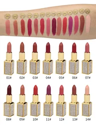 Hot selling Lip Cosmetics OEM ODM Lip gloss Private Label 14 colors Long Lasting Lip Velvet Matte Lipstick
