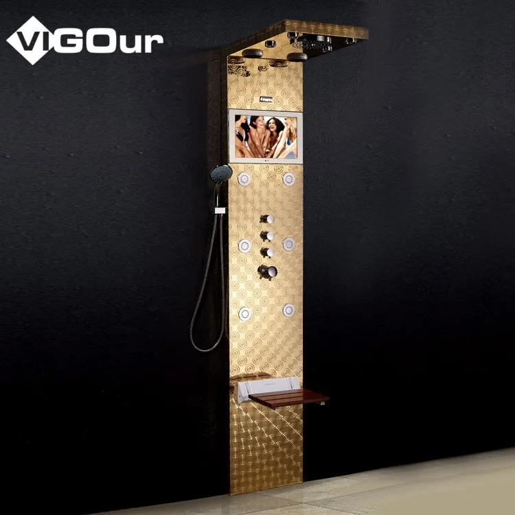 New Design Flower Shower Panel System Concealed Digital Shower Wall Panels Bathroom Waterproof Smart Wall Shower Panel