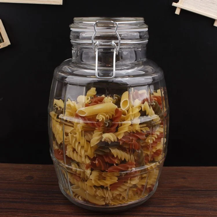 3L big volume wholesale glass storage jar canister  with glass lid for coffee sugar tea storage