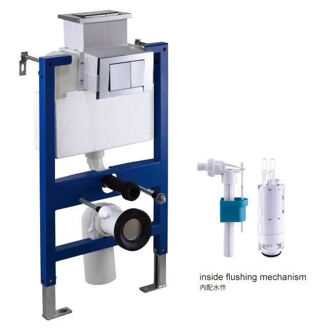 Modern European Wall-Hung Toilet Installation System HDPE Concealed Flush Cistern with Frame for Bathroom Applications