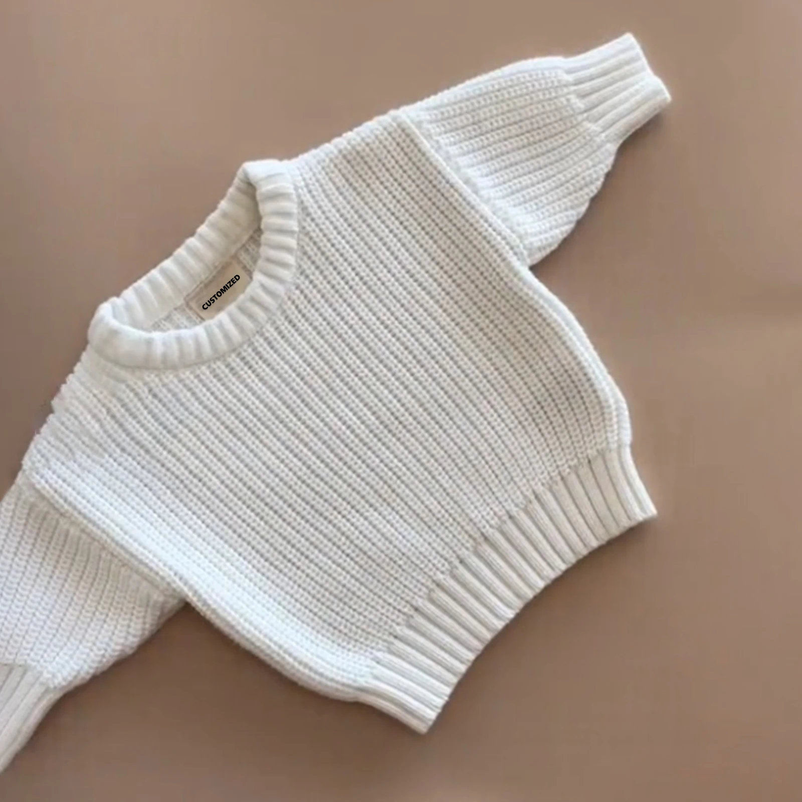 Custom 100% Cotton Knitted Sweater Set for Newborn Girls Casual Warm Multi-Piece Pullover for Winter