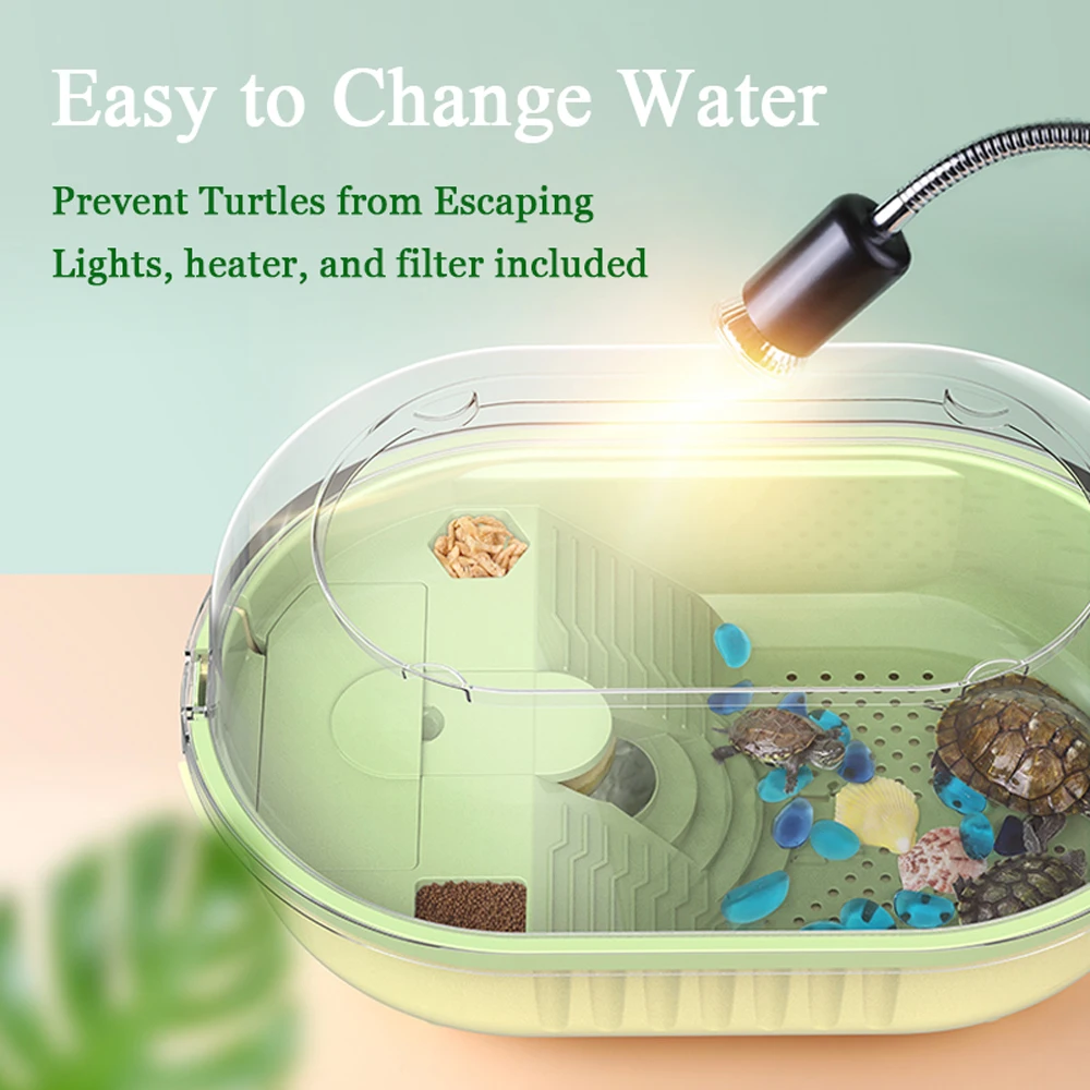 Sunsun Ecological Durable Turtle Tank Kit Tortoise Habitat Aquarium Plastic Aquatic Turtle Tank Set