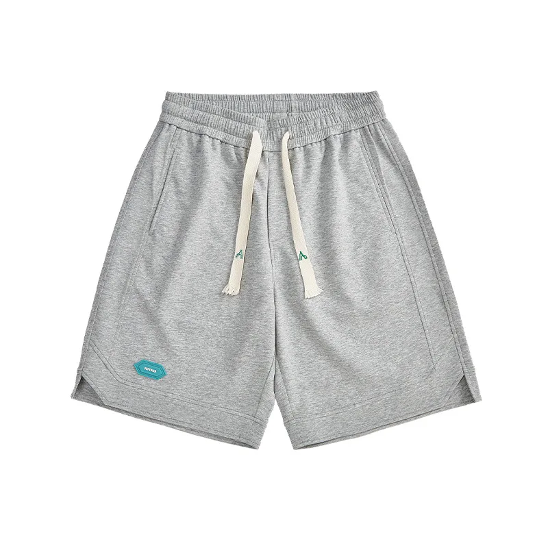 OEM Custom Logo Rubber Patch Mens Cotton Jogger Shorts Elastic Waist Summer Short Sweatpants