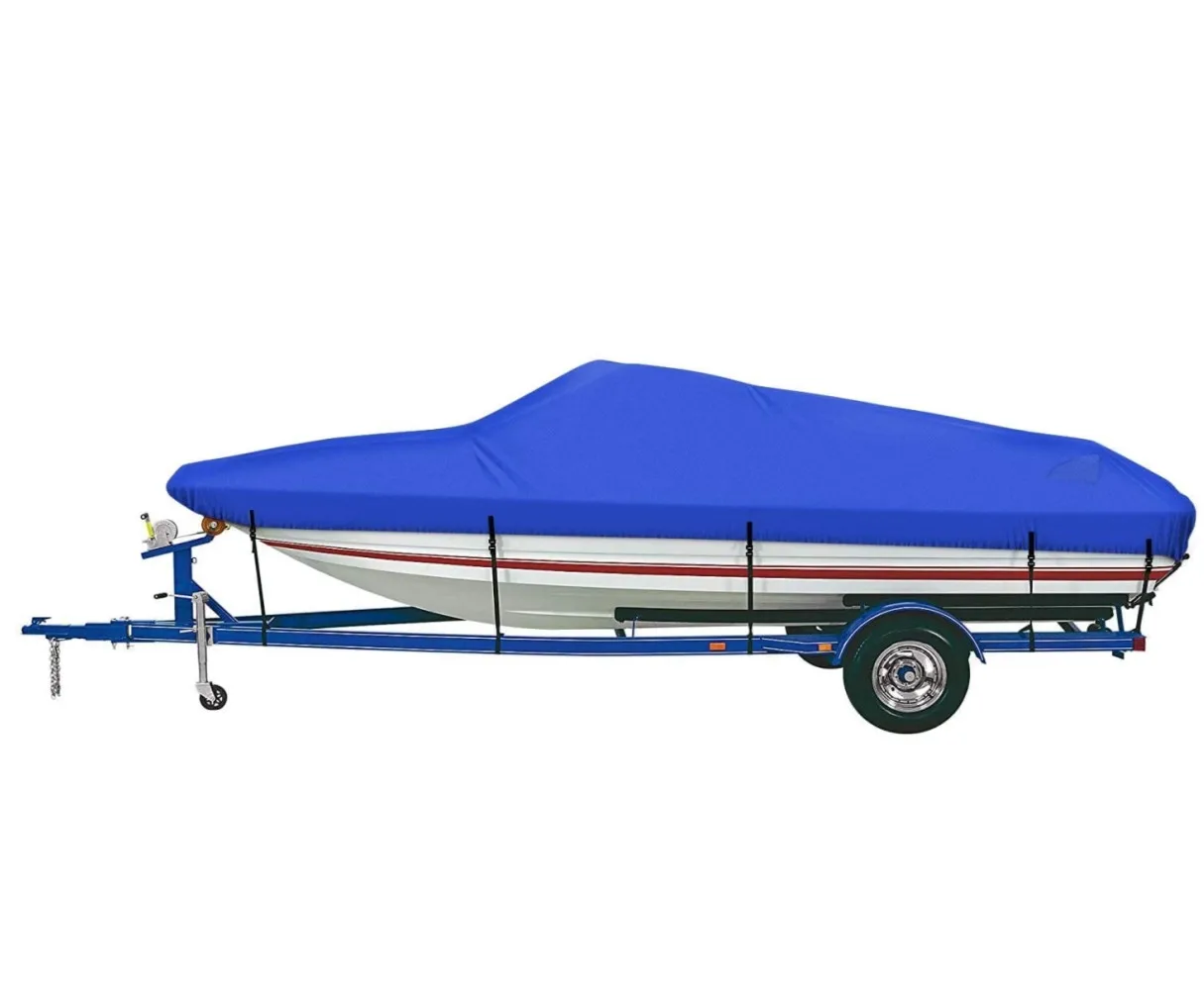 Heavy Duty 300D Waterproof UV Resistant Marine Grade Polyester Fits V Hull Trailerable Boat Cover