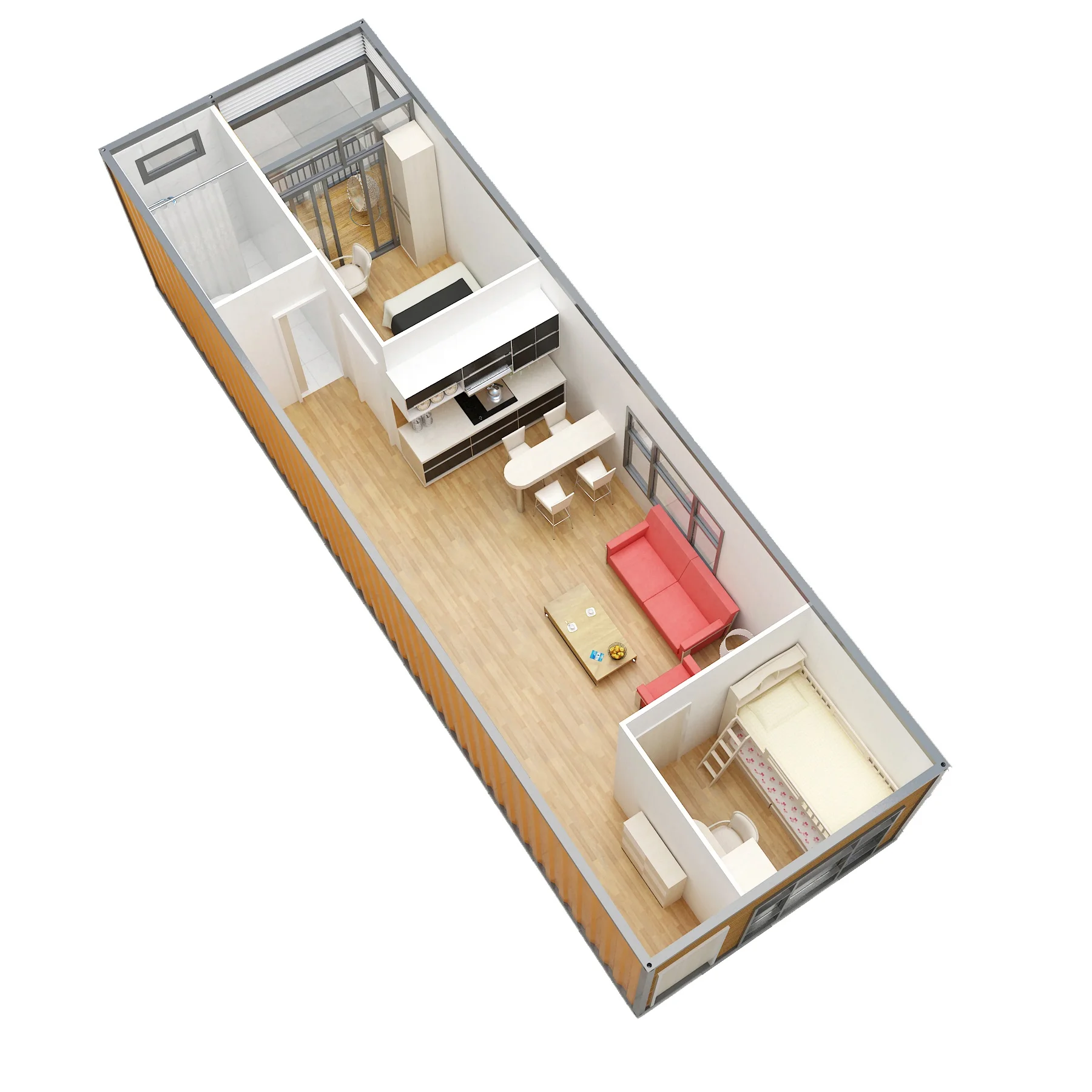 Новый дизайн съемный крошечный 40-футовый контейнер плоский для