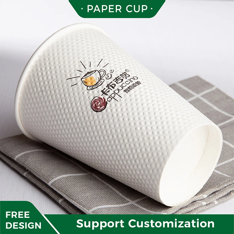 Wholesale Tea Price Disposable Personalised Coffee Hot Chocolate Embossed Paper Cup