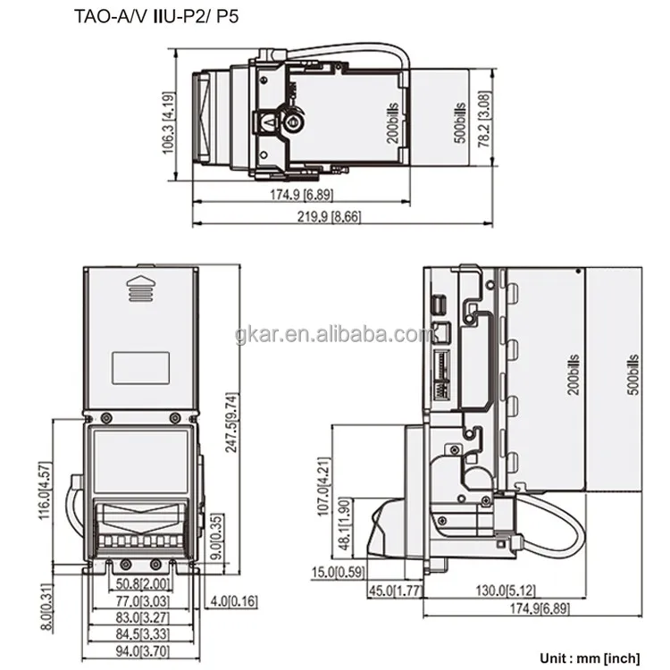 Высокотехнологичный купюроприемник TAO-AV III 12 В переменного тока 5 ICT NISR USB-интерфейс для аркадных навыков