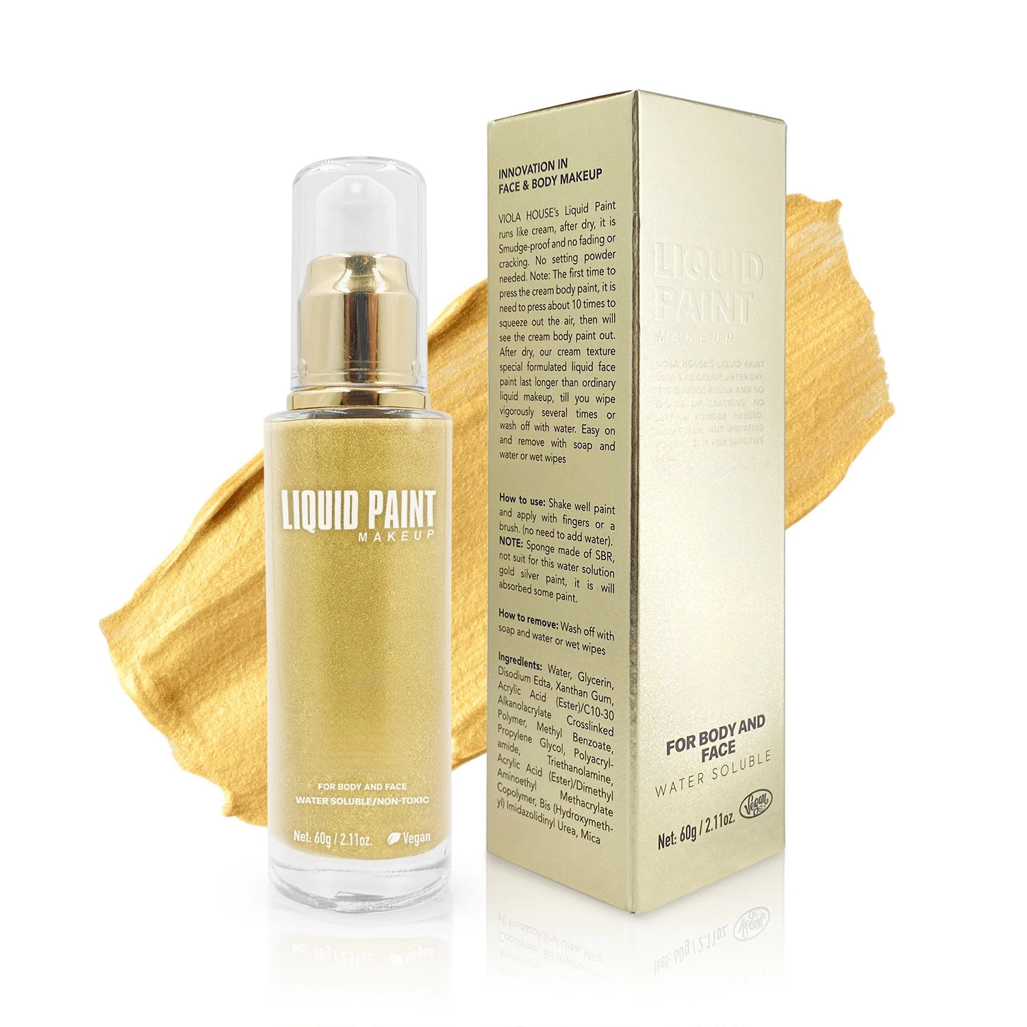 Body & Face Liquid Paint Private Label Vegan High Pigmented Water Soluble Non-toxtic Highlighter