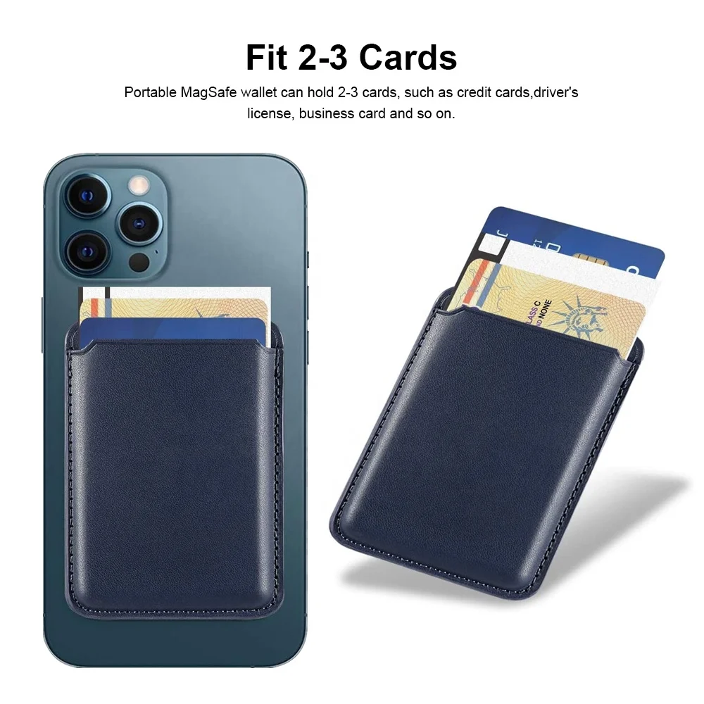 New Leather PU Credit Cards Holder Wallet for iPhone 14 13 12 11 Universal Phone Accessories Custom Magnetic Card Holders