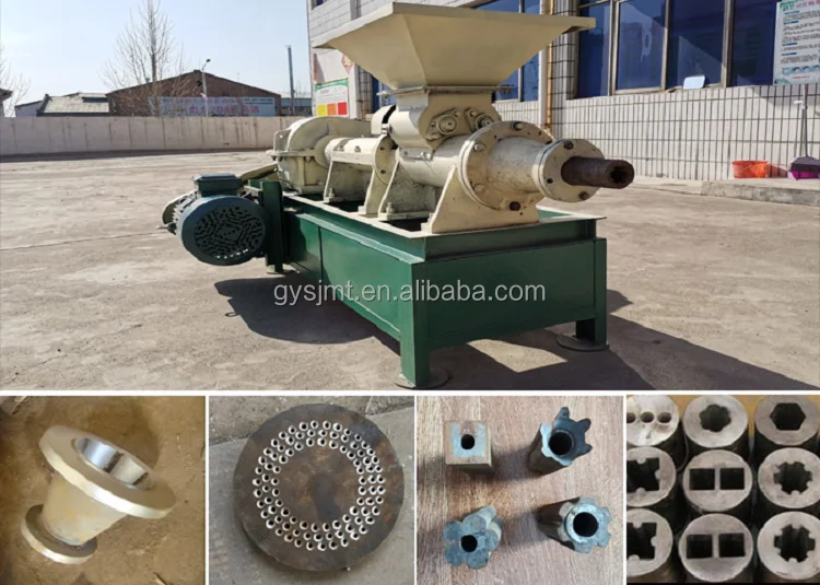 China automatic smokeless cube round square shape shisha coconut shell wood charcoal dust briquette making machine manufacture
