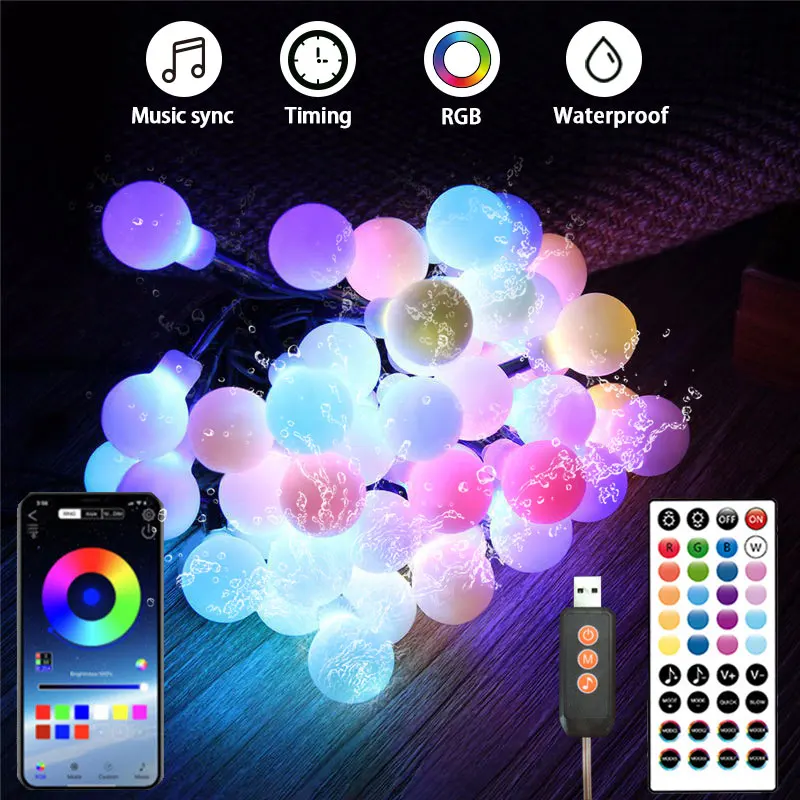 OEM factory price rgb multicolor bulb string lights usb fairy lights for christmas lights decoration